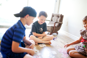 Kids playing board games instead of on screens